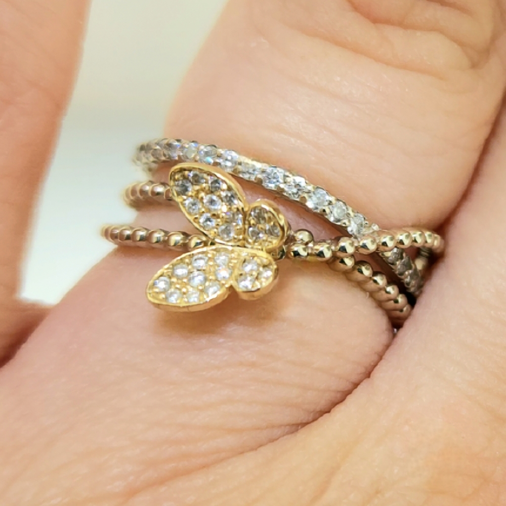 14kt Diamond Butterfly Ring 0.50ct
